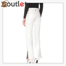 Load image into Gallery viewer, White Mens Stylish Leather Pants - Leather Outlet
