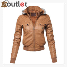 Load image into Gallery viewer, Womens Casual Stylish Trendy Zipper Leather Bomber Jacket
