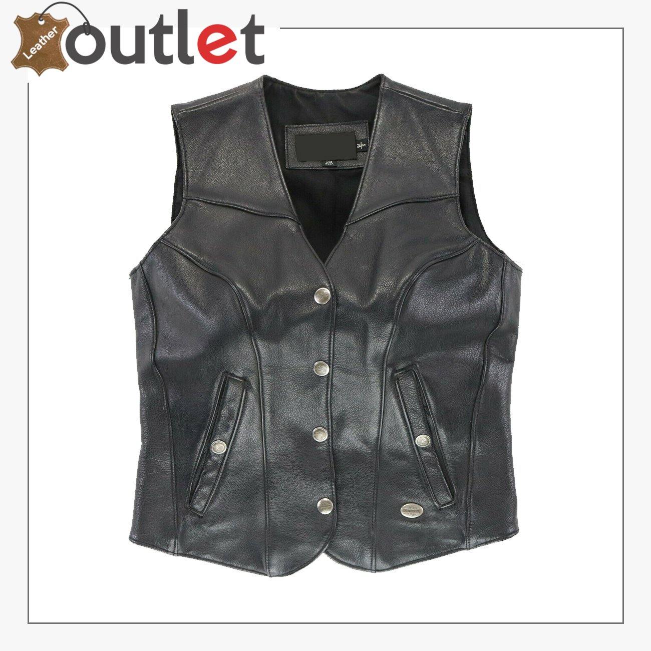 Womens Harley Davidson Motorcycle Leather Vest