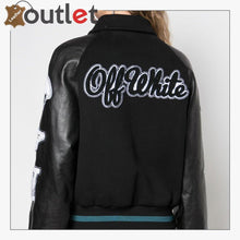 Load image into Gallery viewer, Womens Leather Varsity Inspired Bomber Jacket
