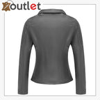 Womens Studded Leather Moto Biker Jacket