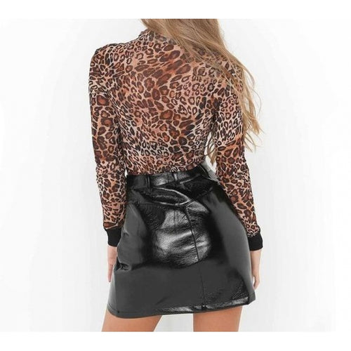 Autumn Vintage Women Streetwear Black Leather Skirt Leather Outlet
