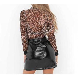 Autumn Vintage Women Streetwear Black Leather Skirt Leather Outlet