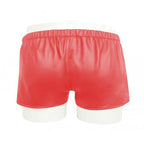 Custom Made Lace Up Style Red Leather Shorts for Men Leather Outlet