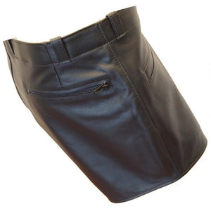 Men Cool Fashion Real Sheepskin Black Leather Shorts Leather Outlet