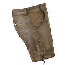 Load image into Gallery viewer, Men Smart Wear Real Sheepskin Brown Leather Shorts Leather Outlet
