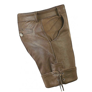 Men Smart Wear Real Sheepskin Brown Leather Shorts Leather Outlet
