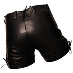Men Unique Fashion Real Sheepskin Black Leather Shorts Leather Outlet