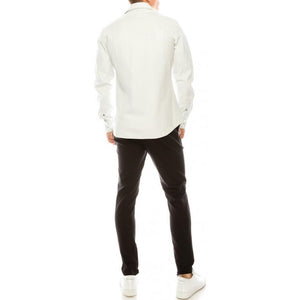 Mens Fashion Wear Real Sheepskin White Leather Shirt Leather Outlet